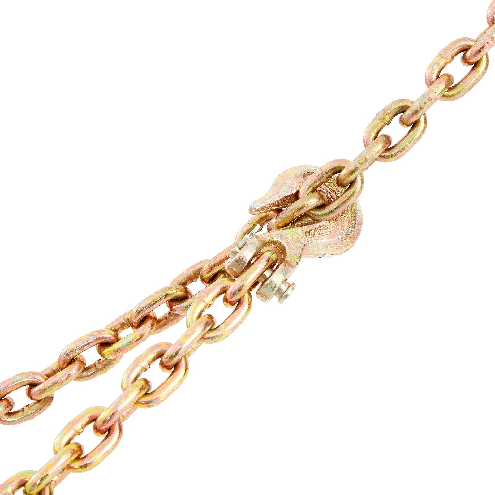 Transport Binder Chain, 4900 lbs Working Load Limit, 5/16'' x 20' G80 Tow Chain Tie Down with Grab Hooks, DOT Certified, Galvanized Coating Manganese Steel for Dock Factory Construction Site
