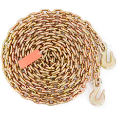 Transport Binder Chain, 4900 lbs Working Load Limit, 5/16'' x 20' G80 Tow Chain Tie Down with Grab Hooks, DOT Certified, Galvanized Coating Manganese Steel for Dock Factory Construction Site