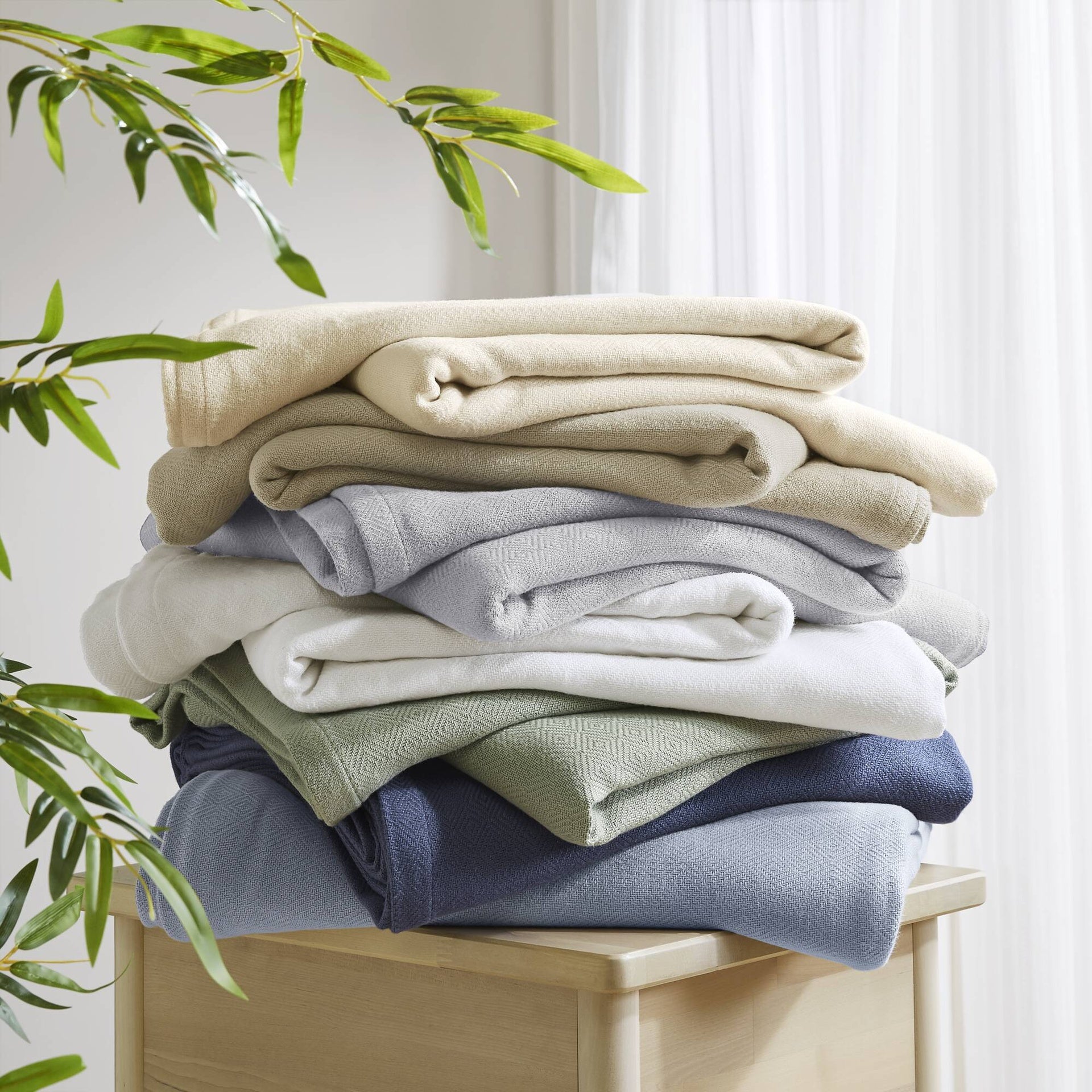1-Piece Full/Queen Rayon from Bamboo Cotton Blanket, Khaki