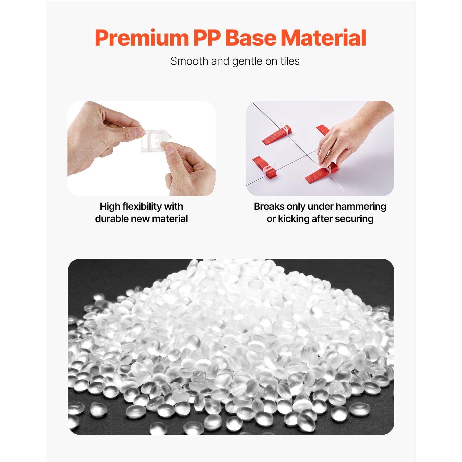 Tile Leveling System Clips, 2000-Piece 1/16" Tile Spacers Clips Tile Tools, 1.5mm Floor Wall Spacer Tiling Tool Set, Tile Installation Tools for Professional Ceramic Tile and Stone Installation