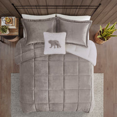 Full/Queen Plush to Sherpa Down Alternative Comforter Set