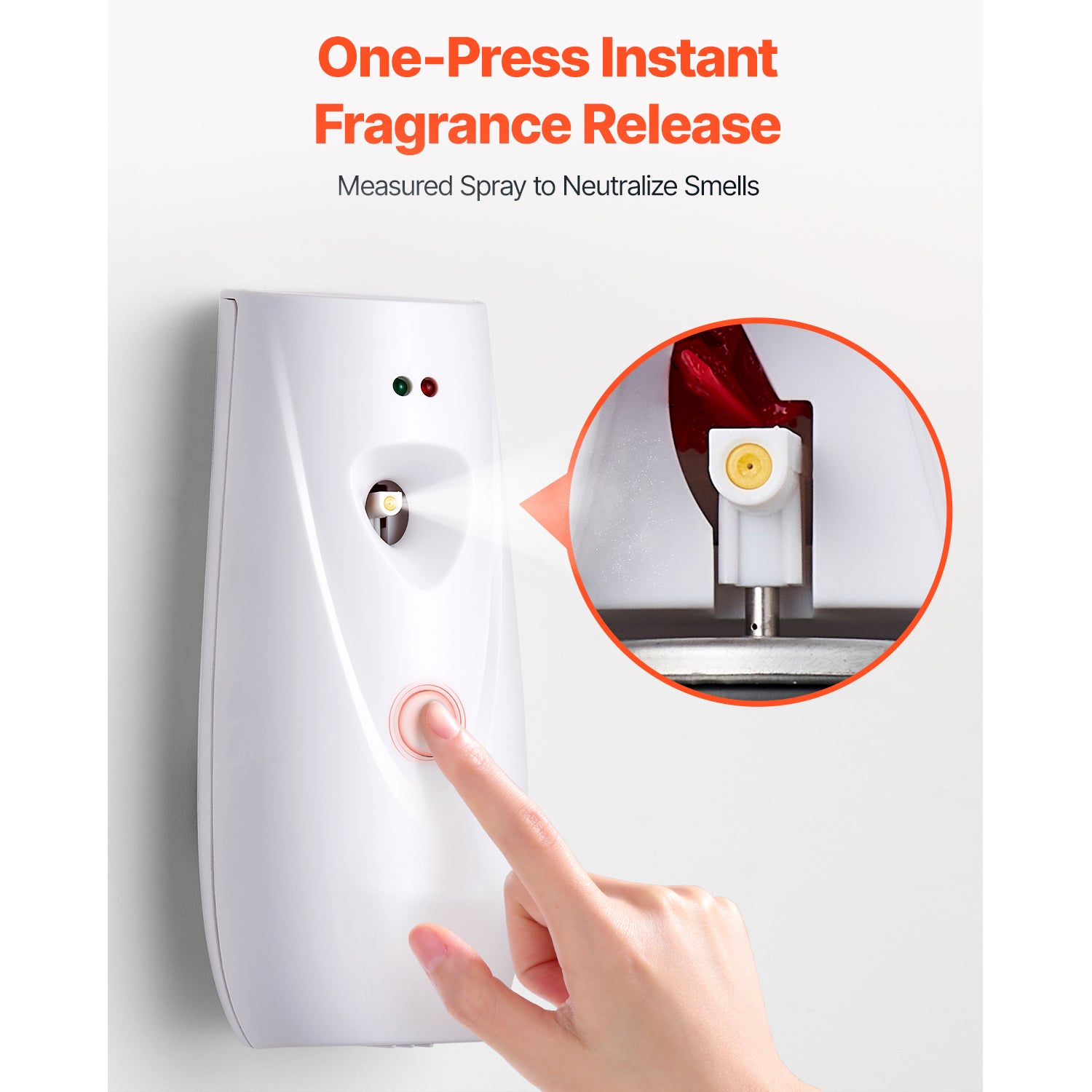 Automatic Air Freshener Spray Dispenser, 2-Pack, Wall Mounted or Free Standing, Battery Operated, Multiple Time Settings for Home, Indoor, Bathrooms, Offices, Hotels, Commercial Places, White