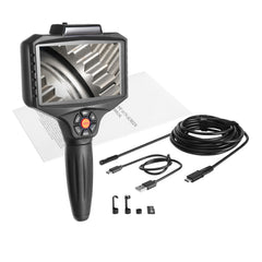 Triple Lens Borescope, 5" IPS Screen Inspection Camera with Lights, 8X Zoom 1080P HD Split Screen, 10 LED Lights Scope Endoscope Camera for Automotive, Plumbing(16.5FT Cable, 32GB Card)
