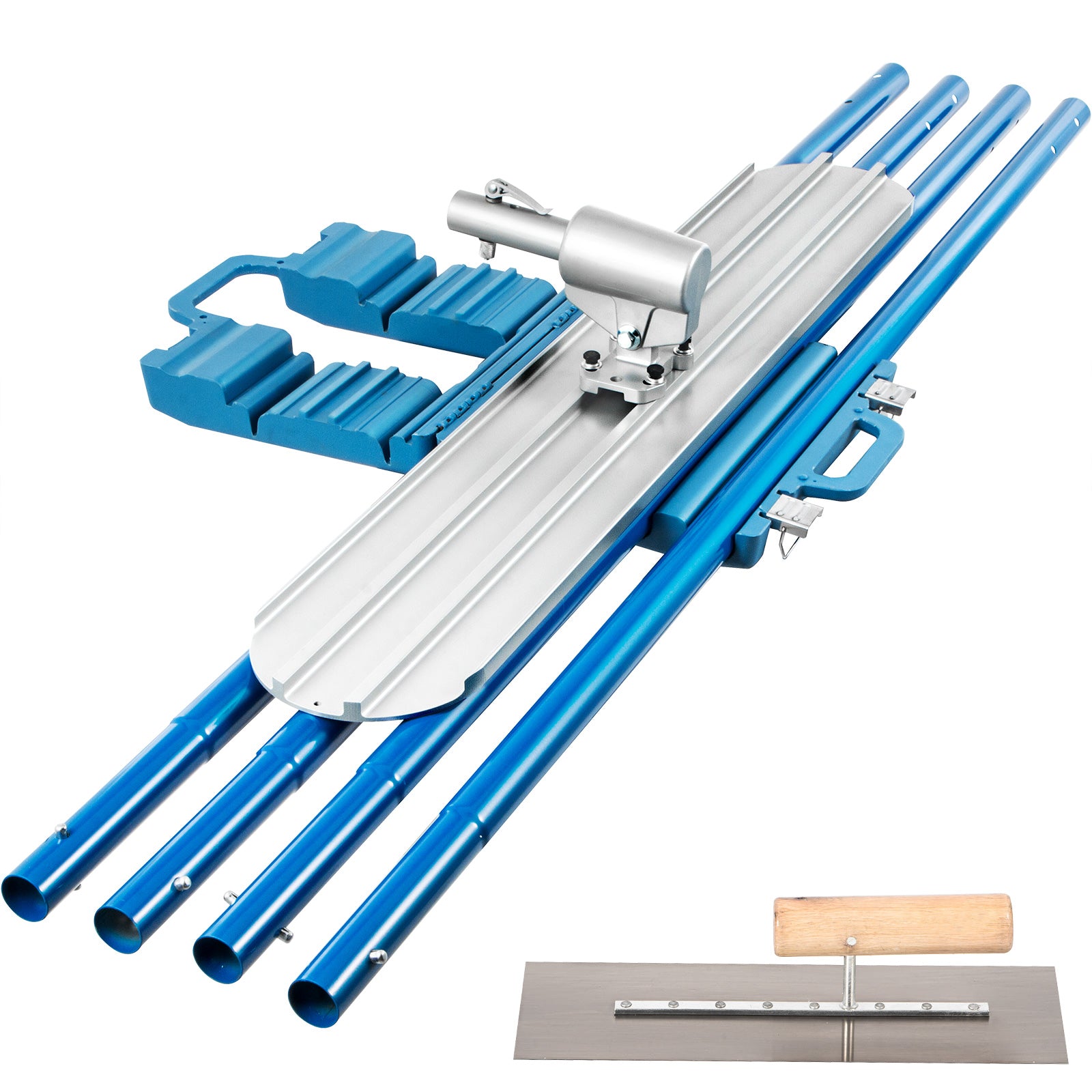 Bull Float Magnesium Concrete Float 48 x 8" Round End Concrete Float Tool Cement Tool Bull Concrete Kit Bull Float with 4 Float Handle Bull Float Bracket Concrete Tools Finishing Bull Float