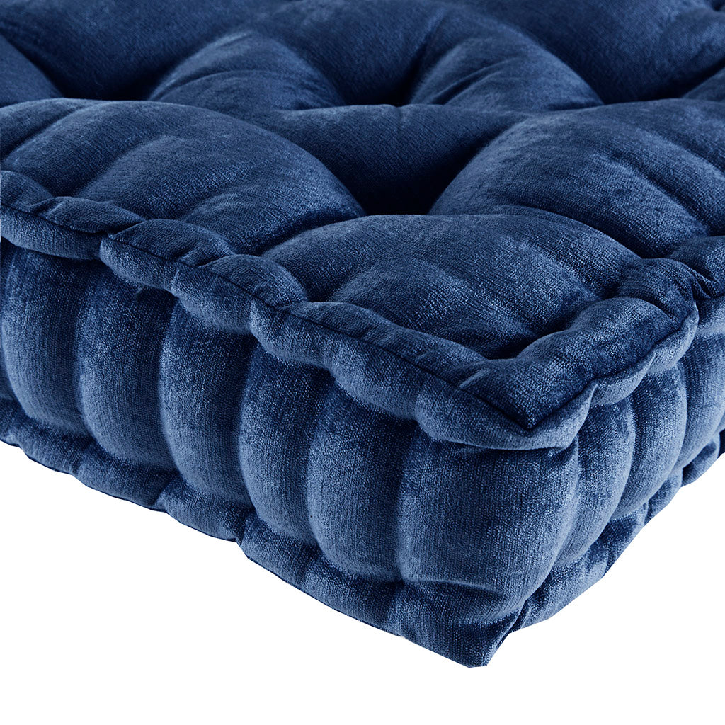 Poly Chenille Square Floor Pillow Cushion Navy 20x20"