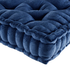 Poly Chenille Square Floor Pillow Cushion Navy 20x20"