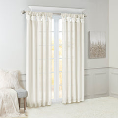 Twist Tab Lined Window Curtain Panel White 50x84"