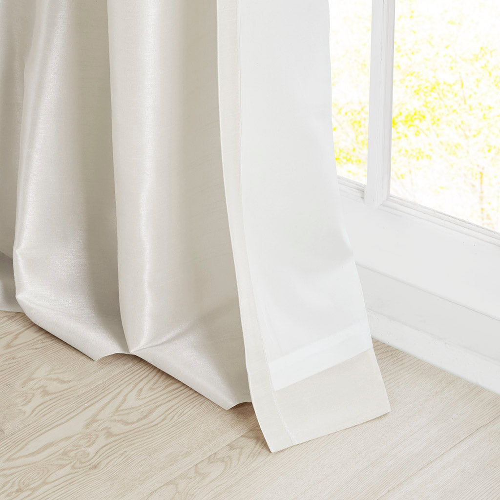 Twist Tab Lined Window Curtain Panel White 50x84"