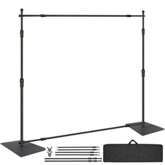 10ft x 10ft Pipe and Drape Kit, Heavy Duty Backdrop Stand with Carbon Steel Base, Adjustable Backdrop Support with 6 Clamps and A Carry Bag for Wedding, Party, Event, Photography, and Exhibition