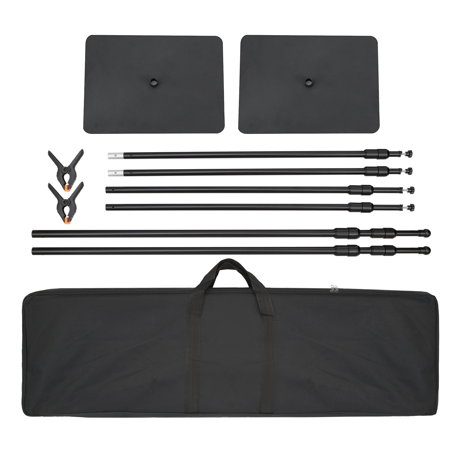 10ft x 10ft Pipe and Drape Kit, Heavy Duty Backdrop Stand with Carbon Steel Base, Adjustable Backdrop Support with 6 Clamps and A Carry Bag for Wedding, Party, Event, Photography, and Exhibition