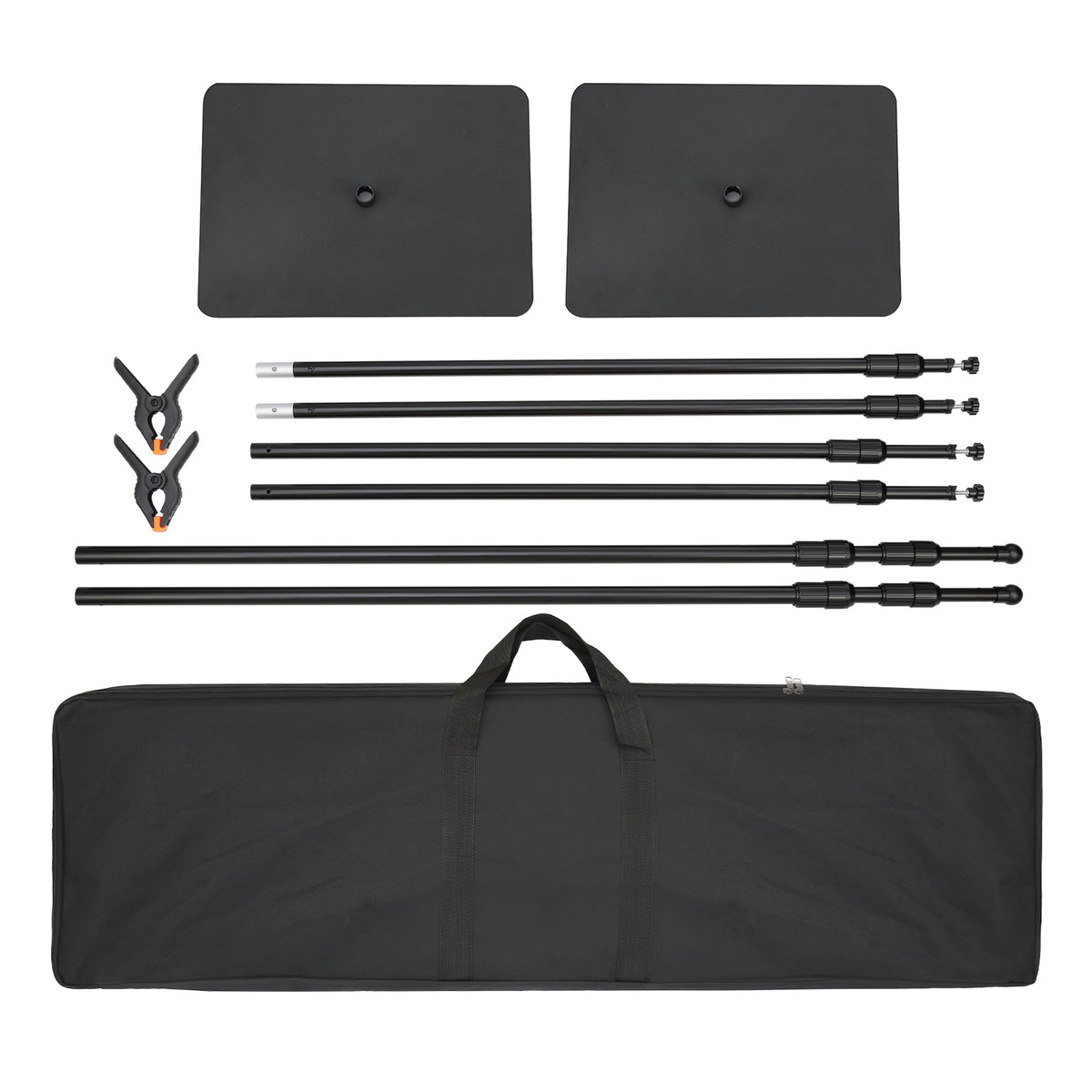 10ft x 10ft Pipe and Drape Kit, Heavy Duty Backdrop Stand with Carbon Steel Base, Adjustable Backdrop Support with 6 Clamps and A Carry Bag for Wedding, Party, Event, Photography, and Exhibition