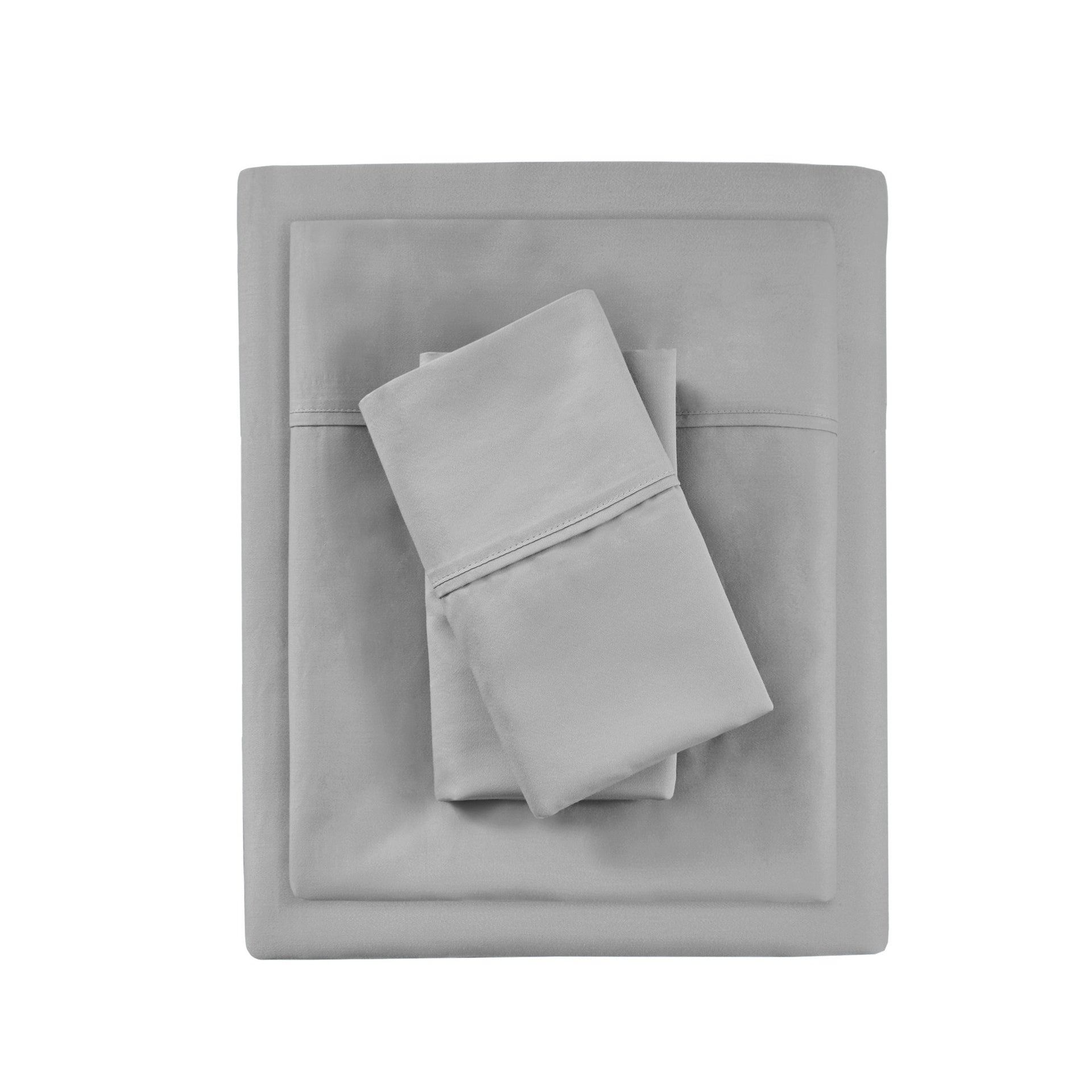 4-Piece Queen HeiQ Smart Temperature Cotton Blend Sheet Set, Grey