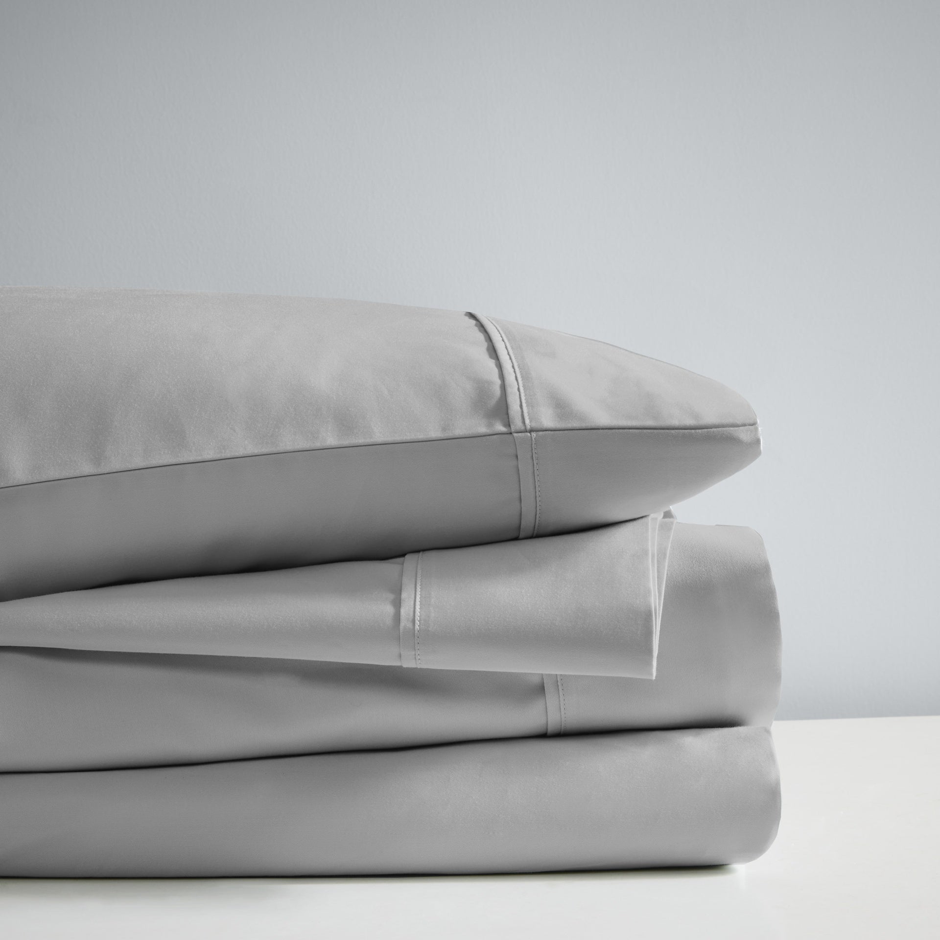 4-Piece Queen HeiQ Smart Temperature Cotton Blend Sheet Set, Grey