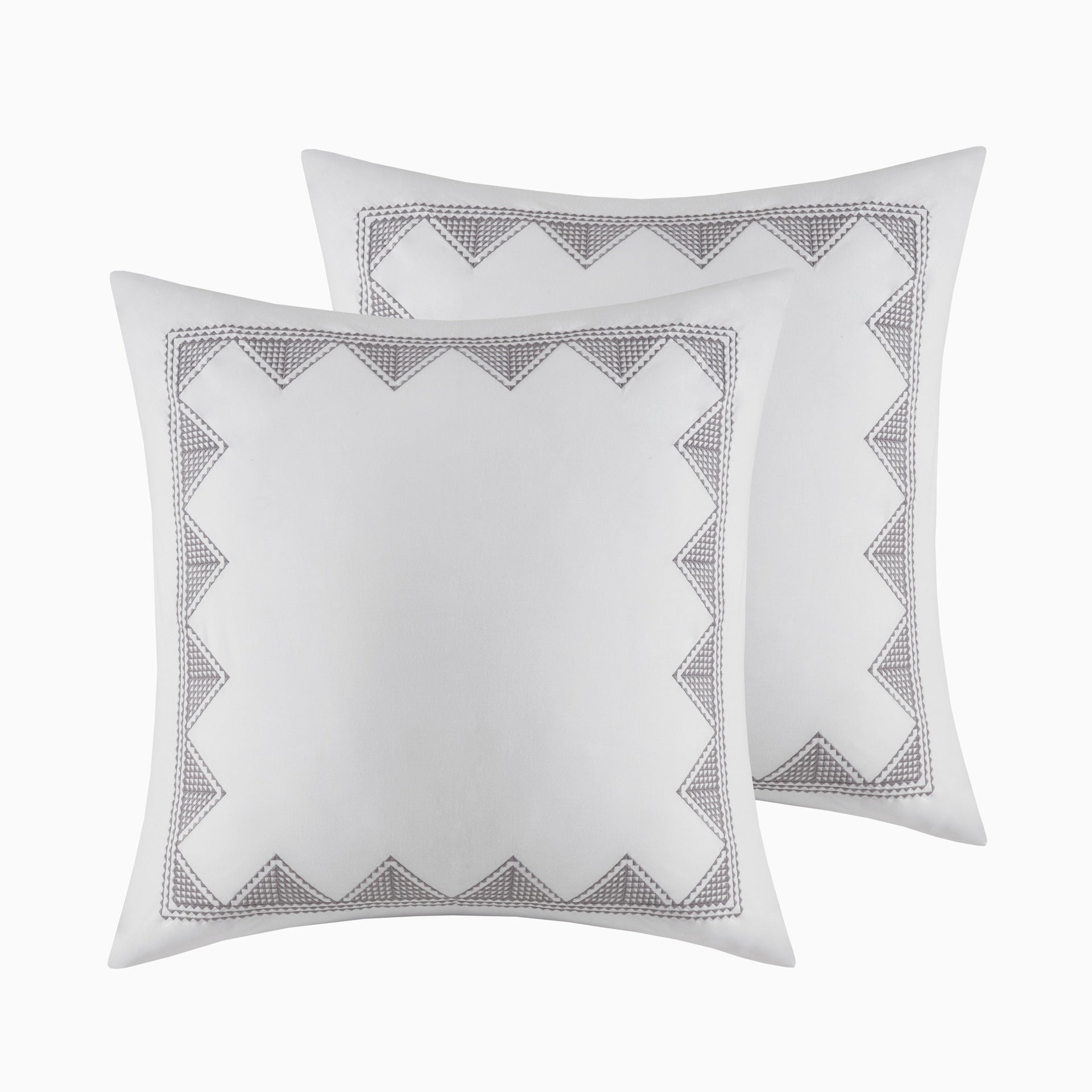 Cotton Printed Comforter Set with Chenille Gray King/Cal King
