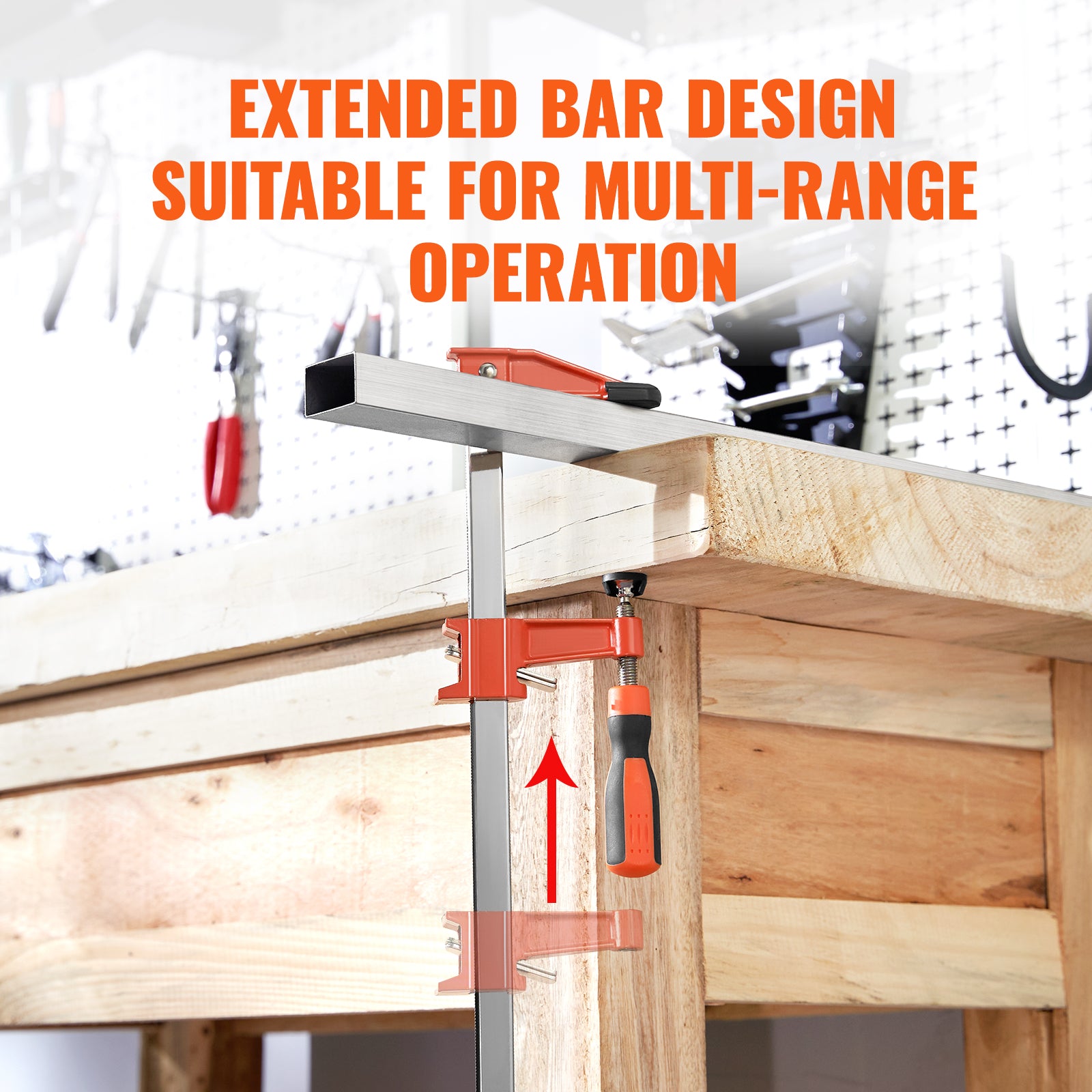 Bar Clamps for Woodworking, 2-Pack 36" Clamp/Spreader, Quick-Change F Clamp with 600 lbs Load Limit, 2.5" Throat Depth, Cast Iron and Carbon Steel, Wood Clamps for Woodworking Metal Working