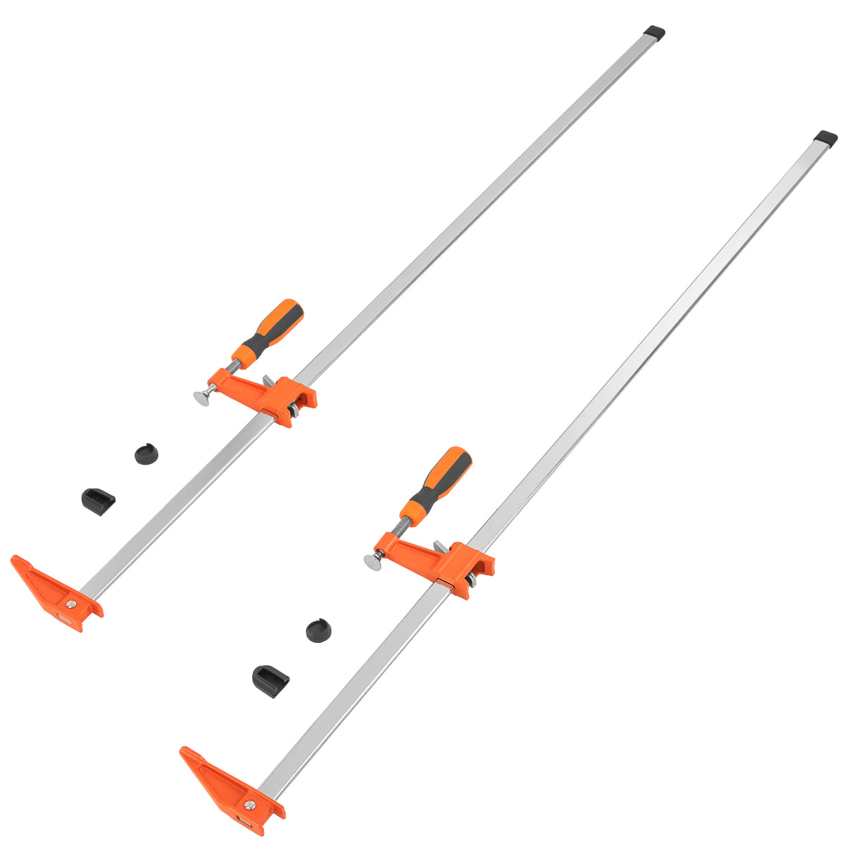 Bar Clamps for Woodworking, 2-Pack 36" Clamp/Spreader, Quick-Change F Clamp with 600 lbs Load Limit, 2.5" Throat Depth, Cast Iron and Carbon Steel, Wood Clamps for Woodworking Metal Working