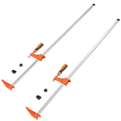 Bar Clamps for Woodworking, 2-Pack 36" Clamp/Spreader, Quick-Change F Clamp with 600 lbs Load Limit, 2.5" Throat Depth, Cast Iron and Carbon Steel, Wood Clamps for Woodworking Metal Working