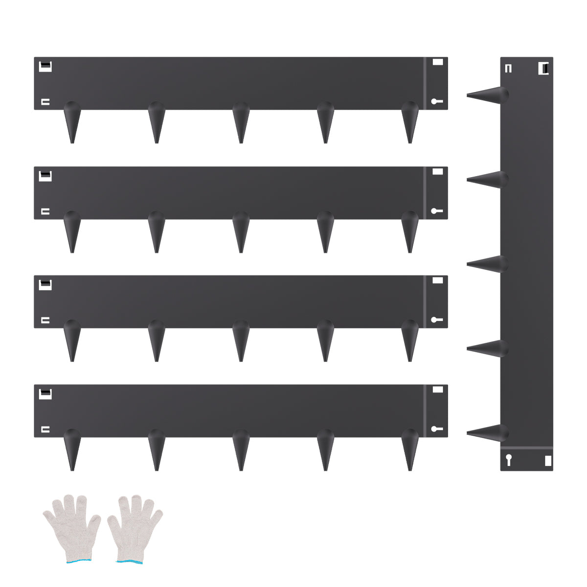 Steel Landscape Edging 5 Packs 39x5in Rust-Resistant Edging Border Black