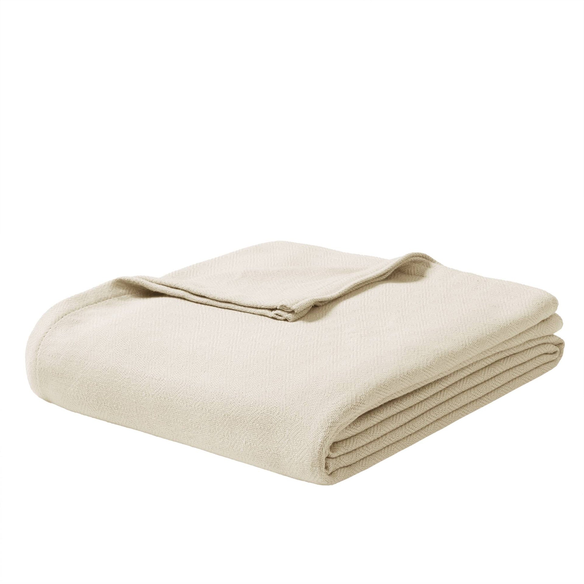 1-Piece King Rayon from Bamboo Cotton Blanket, Ivory