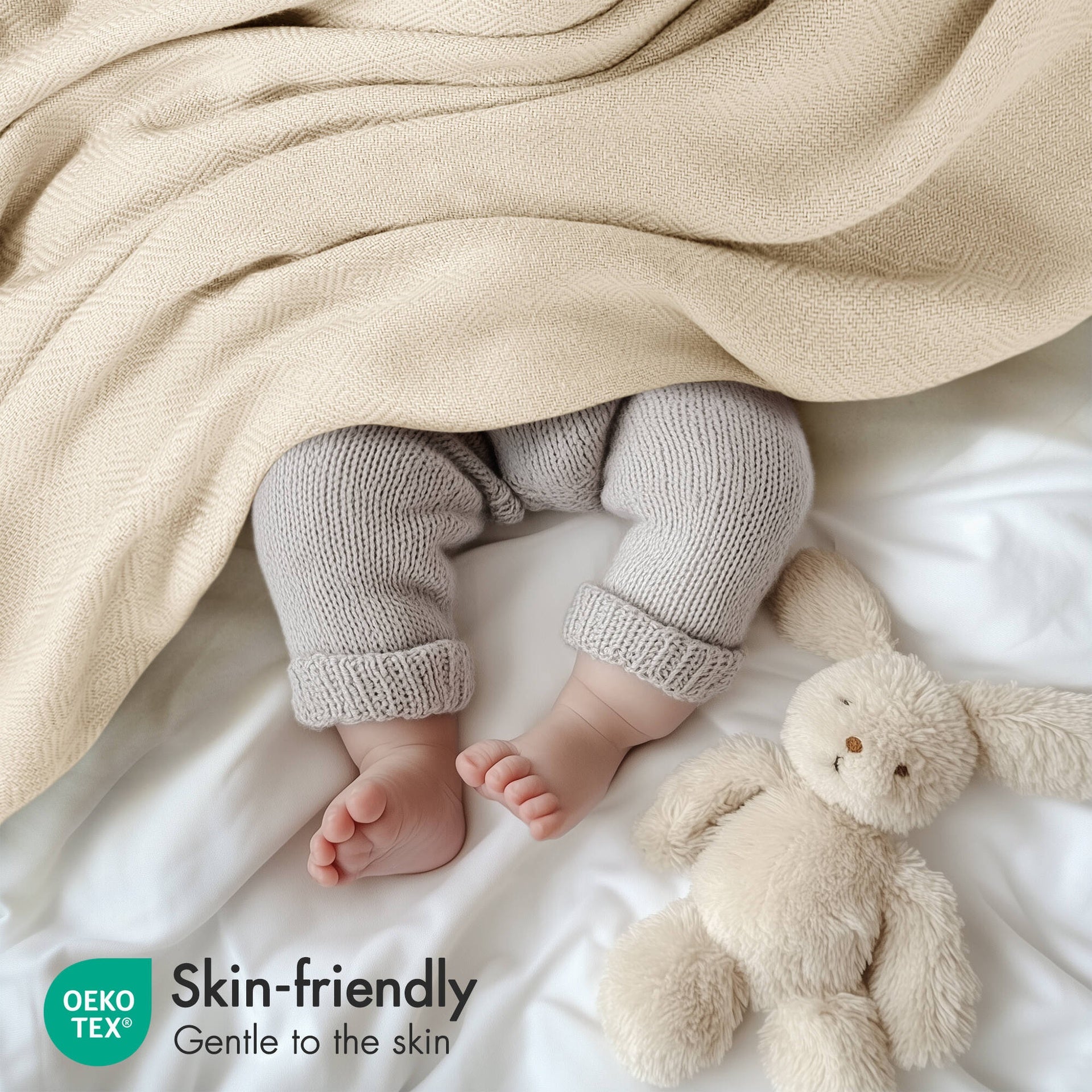 1-Piece King Rayon from Bamboo Cotton Blanket, Ivory