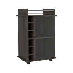 Bar Cart Baltimore, Six Wine Cubbies, Carbon Espresso Finish