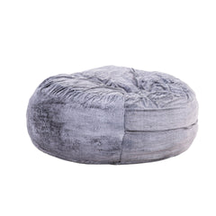 Modern 5-Foot Round Memory Foam Bean Bag Soft Faux Fur Cover Bean Bag Chair, Purple