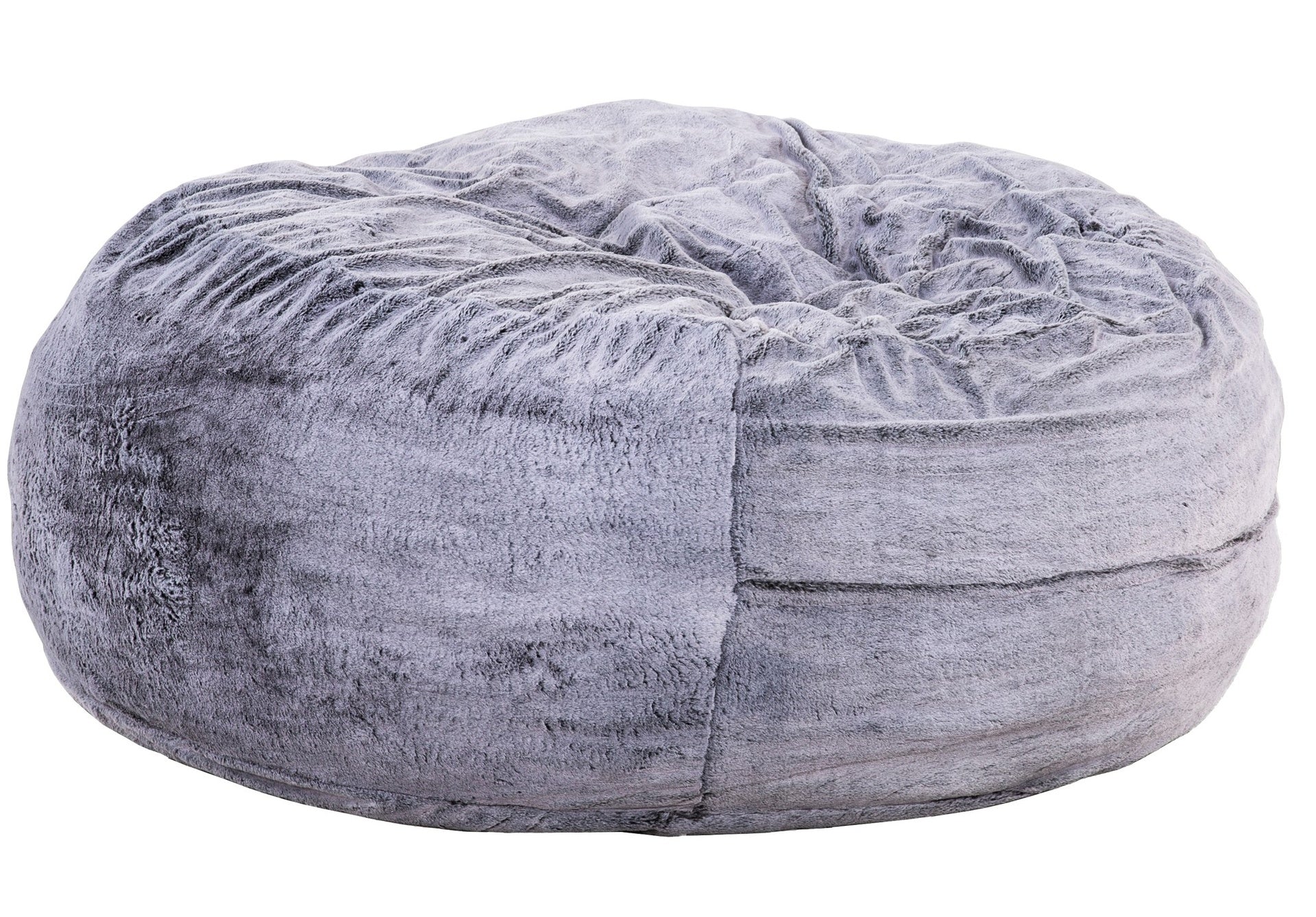 Modern 5-Foot Round Memory Foam Bean Bag Soft Faux Fur Cover Bean Bag Chair, Purple