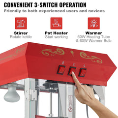 Popcorn Popper Machine 8 Oz Popcorn Maker with Cart 850W 48 Cups Red