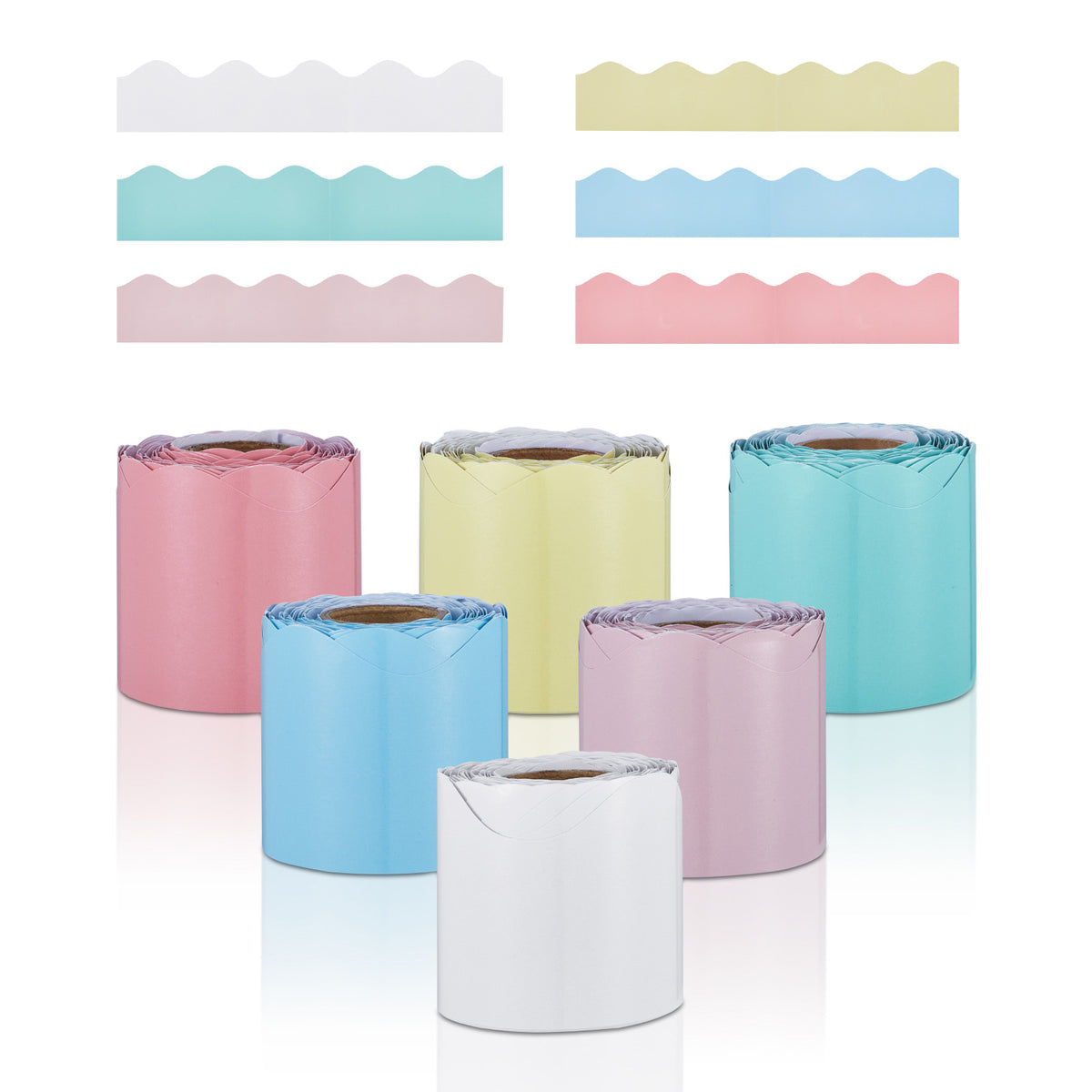 Bulletin Board Borders 6 Rolls 32.8 Ft Rolled Scalloped Border Trim for School