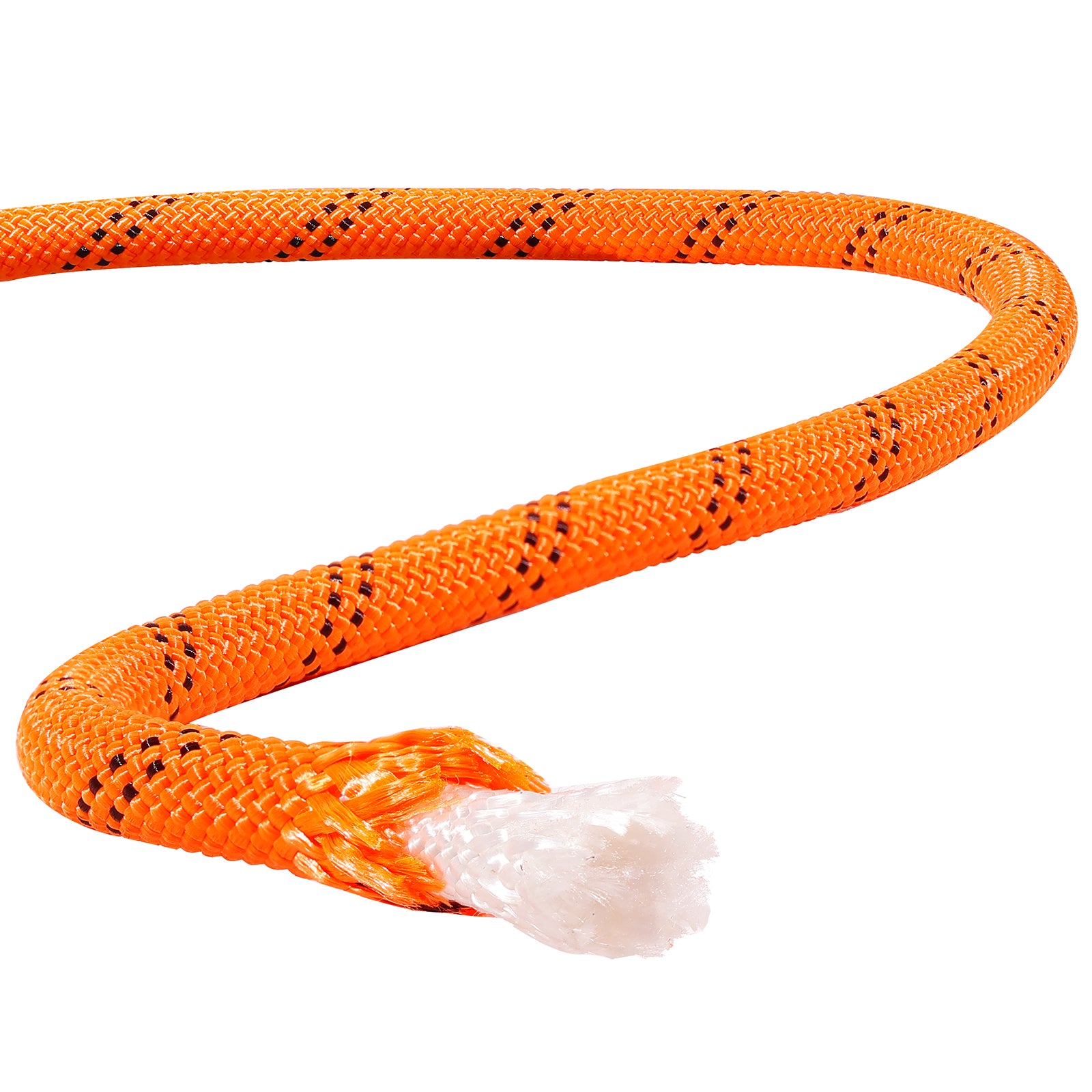 Double Braided Polyester Rope, 3/4 in x 220 ft, 24 Strands, 20000 LBS Breaking Strength Outdoor Rope, Arborist Rigging Rope for Rock Hiking Camping Swing Rappelling Rescue, Orange/Black