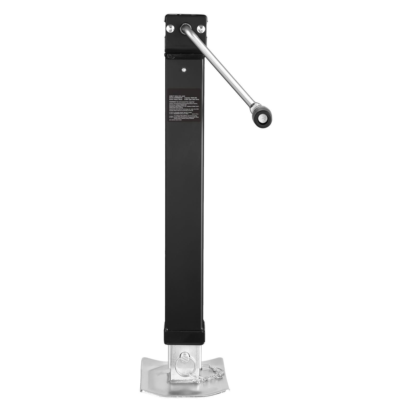 Trailer Jack Weld-on Pipe Mount Swivel Trailer Jack 8000 lbs 15" Travel