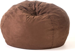5-Foot Comfortable High-Density Shredded Foam Bean Bag Chair for Kids and Adults, with Removable Microsuede Cover, Ideal Reading and Bedroom Floor Lounge, French Roast