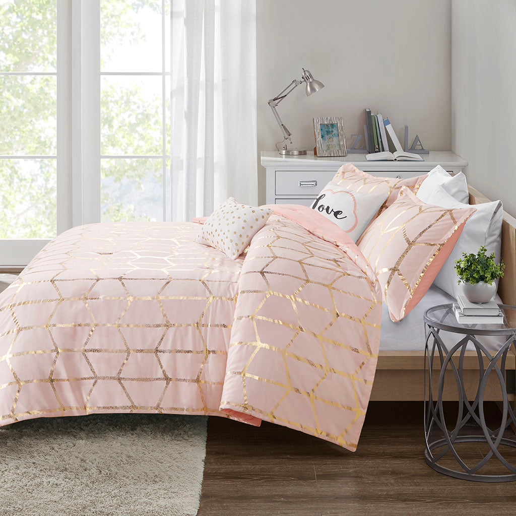 Twin/Twin XL Metallic Printed Comforter Set