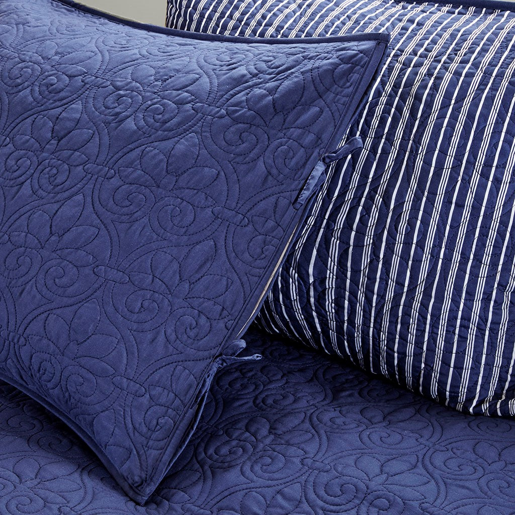 6 Piece Reversible Daybed Cover Set Navy Daybed
