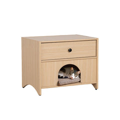 Mid-Century Modern 1pc Side Table One Drawer Pet Friendly Natural Finish