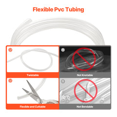 Clear Vinyl Tubing 1/2" ID x 5/8" OD 10FT Plastic PVC Tubing Flexible Hose