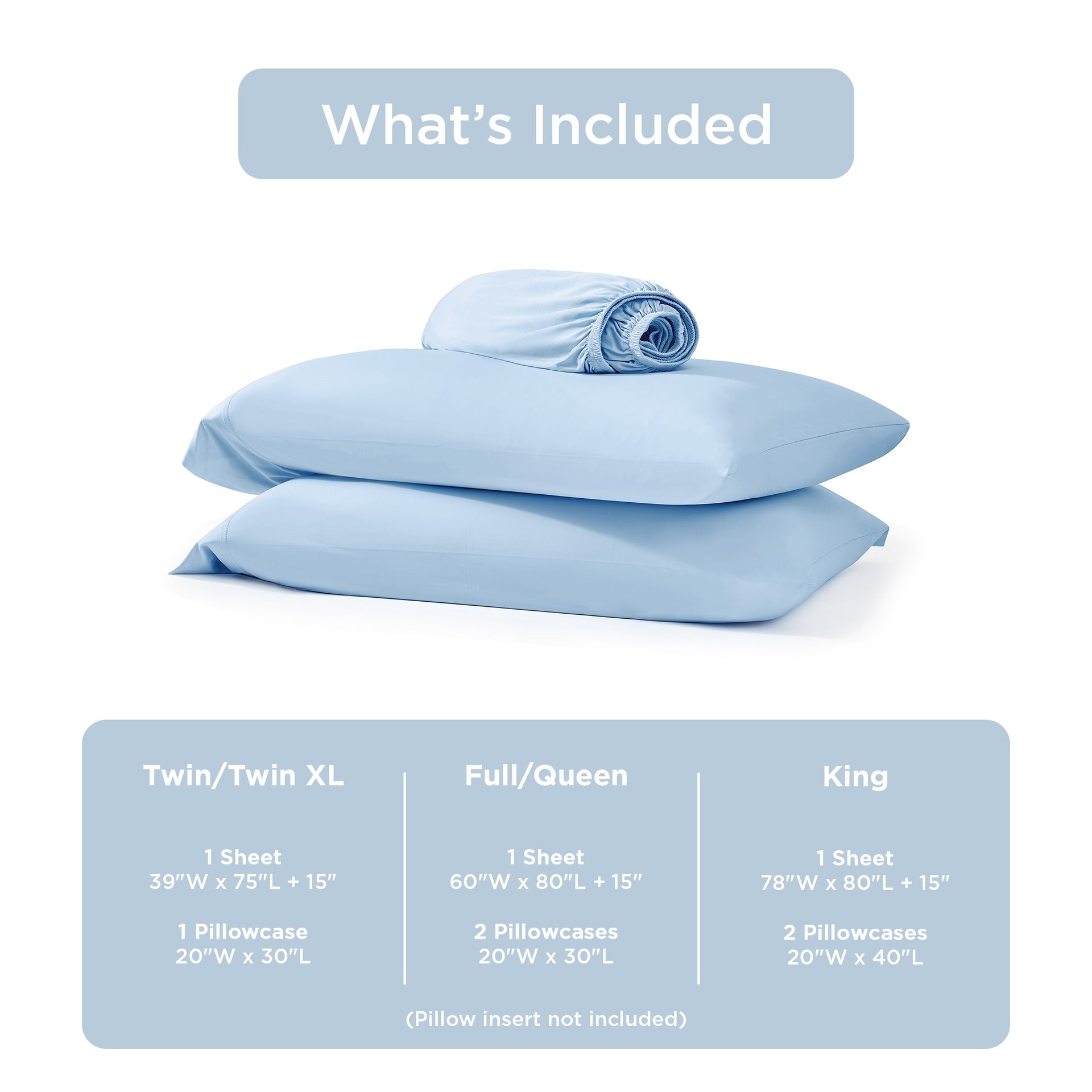 3-Piece King Cooling 3pc Sheet Set,Ice Blue