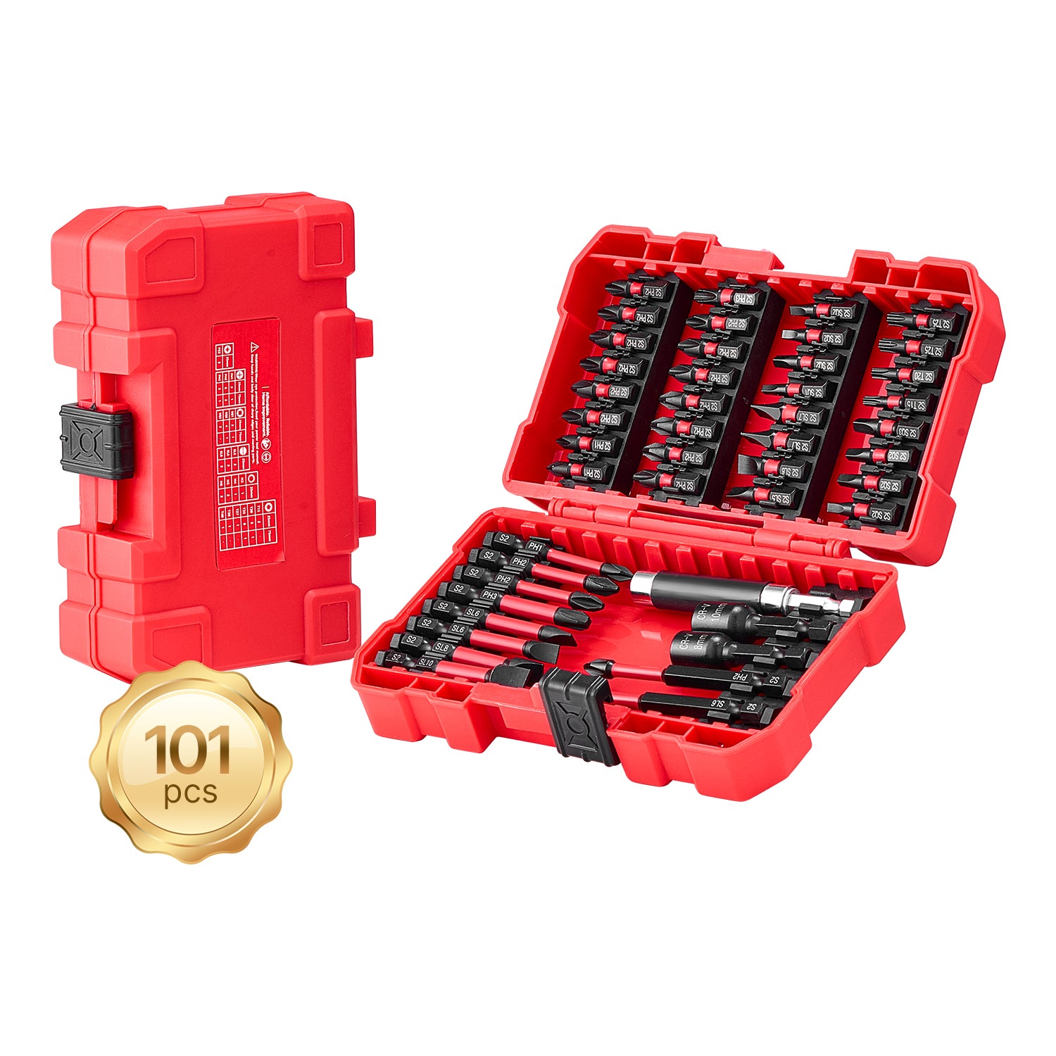 Screwdriver Bit Set 101-Piece Magnetic Bits Blackened Finish with Storage Case