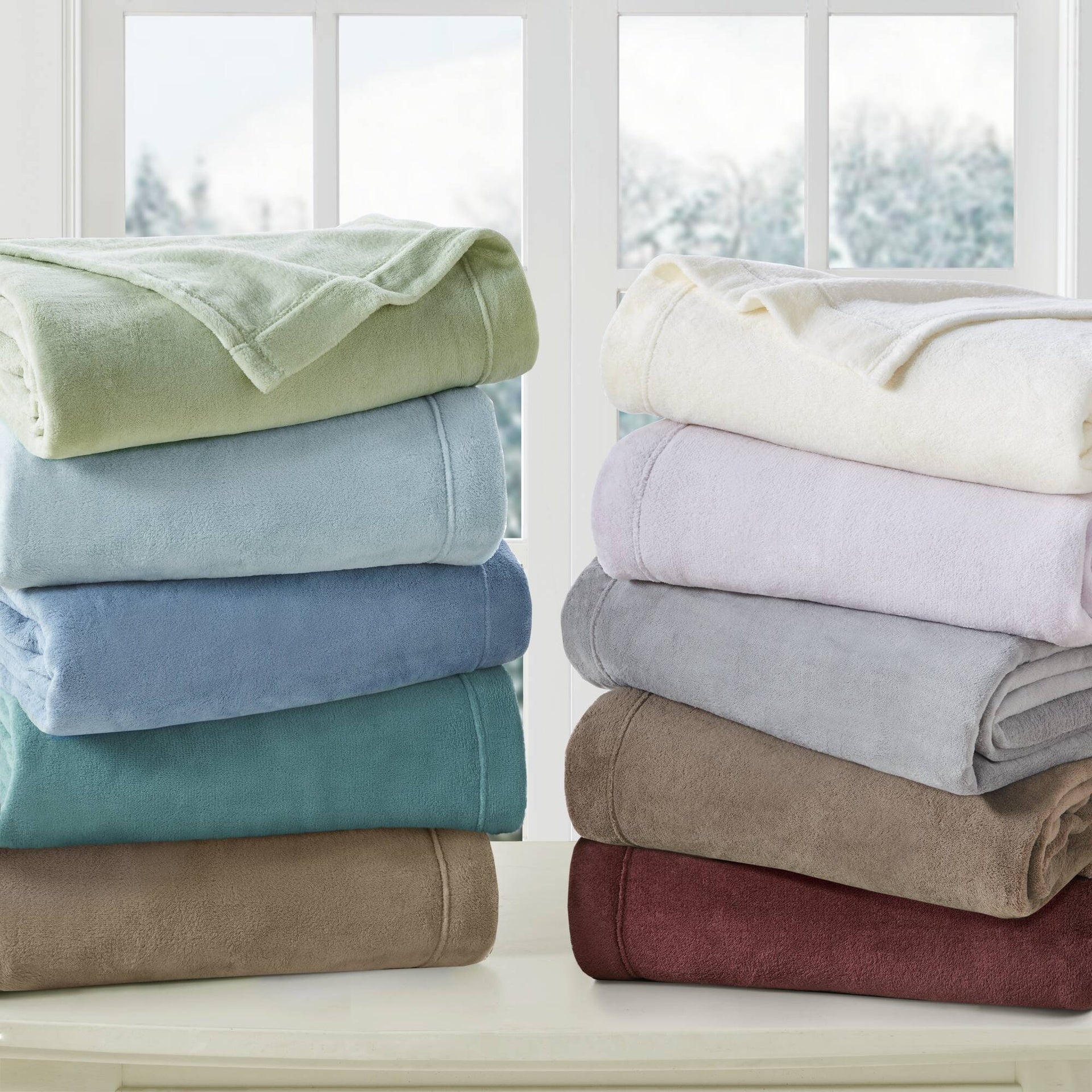 4 PCS Queen Micro Plush Sheet Set Burgundy