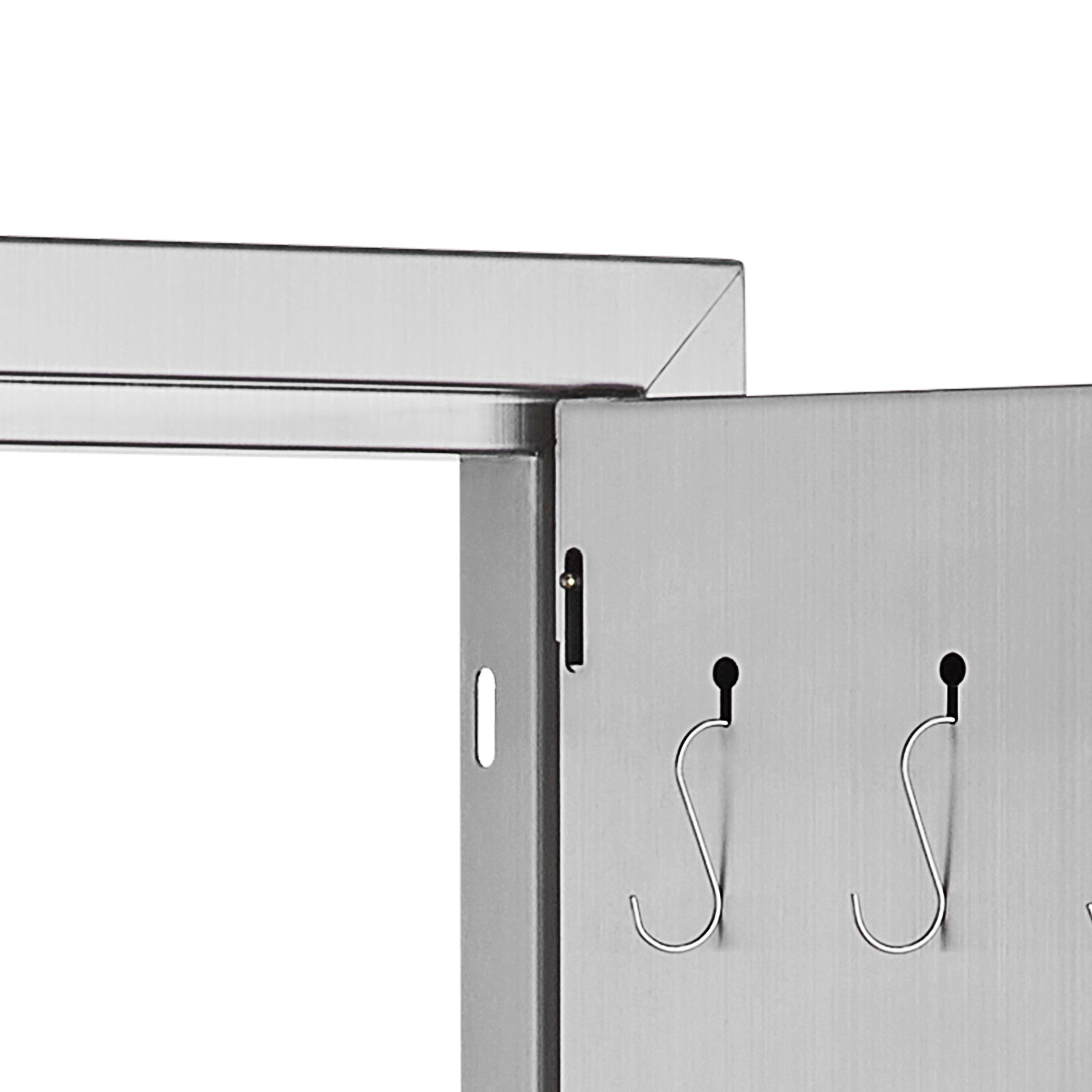 BBQ Access Door, 24W x 24H Inch Double Outdoor Kitchen Door, Stainless Steel Flush Mount Door, Double Wall Vertical Door with Handles and Hooks, for BBQ Island, Grilling Station, Outside Cabinet