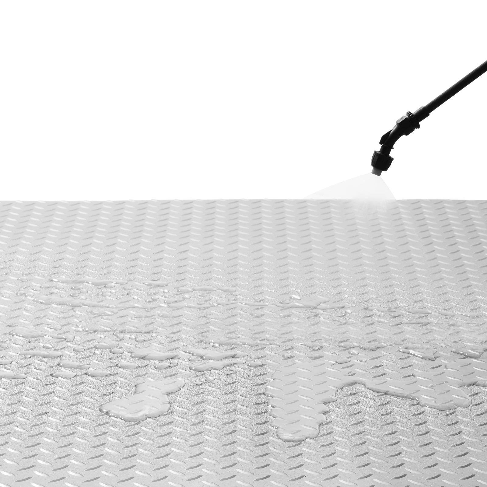 Garage Floor Mat 4.9x19ft Vinyl Garage Flooring Roll Anti-Slide Diamond Texture Gray Garage Mats for Under Car 93 sqft Covering Space DIY PVC Garage Floor Mat for Gyms Boats Car Trailer