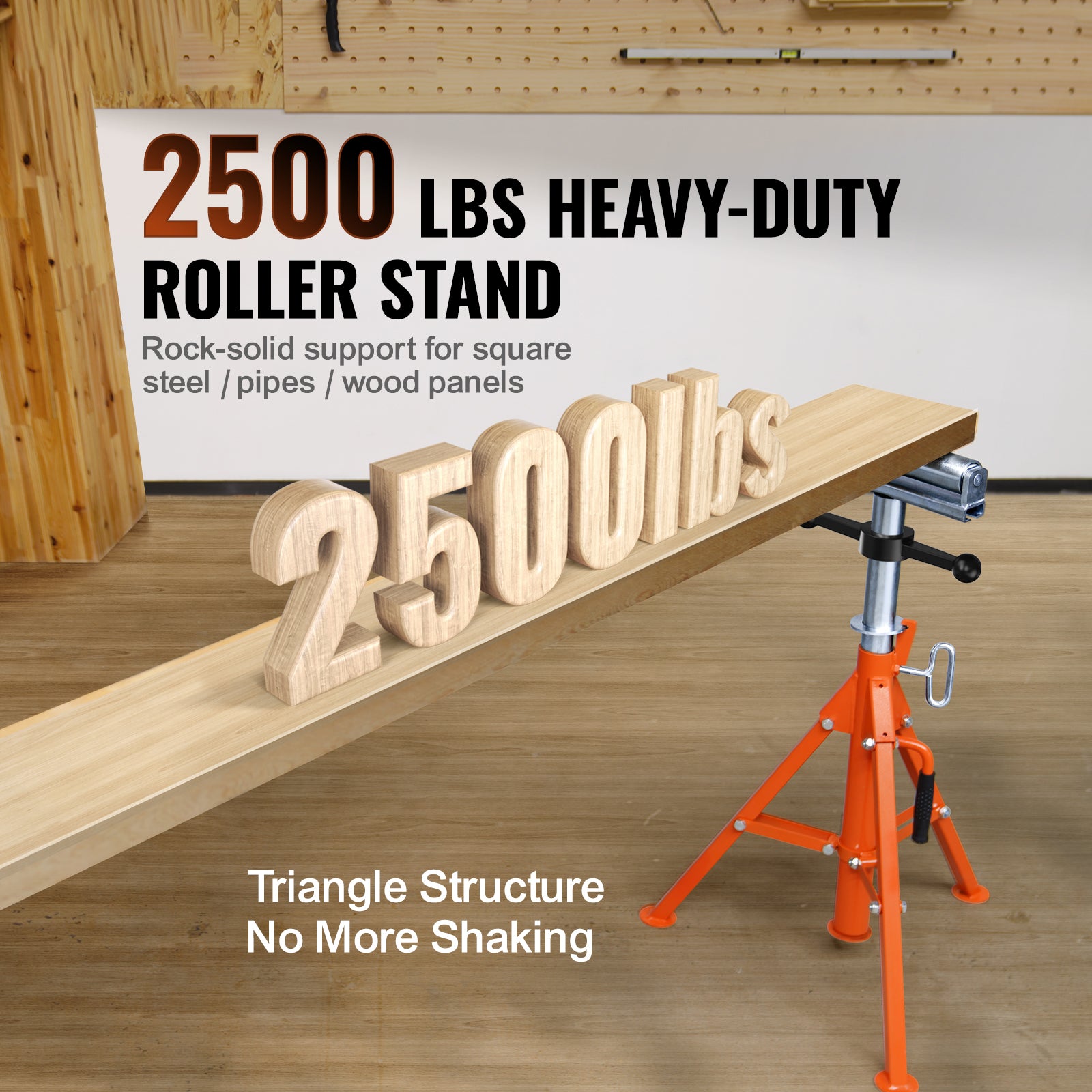 Roller Stand 2500 LBS Load 27.6"-52" Height Adjustable 45# Steel Foldable
