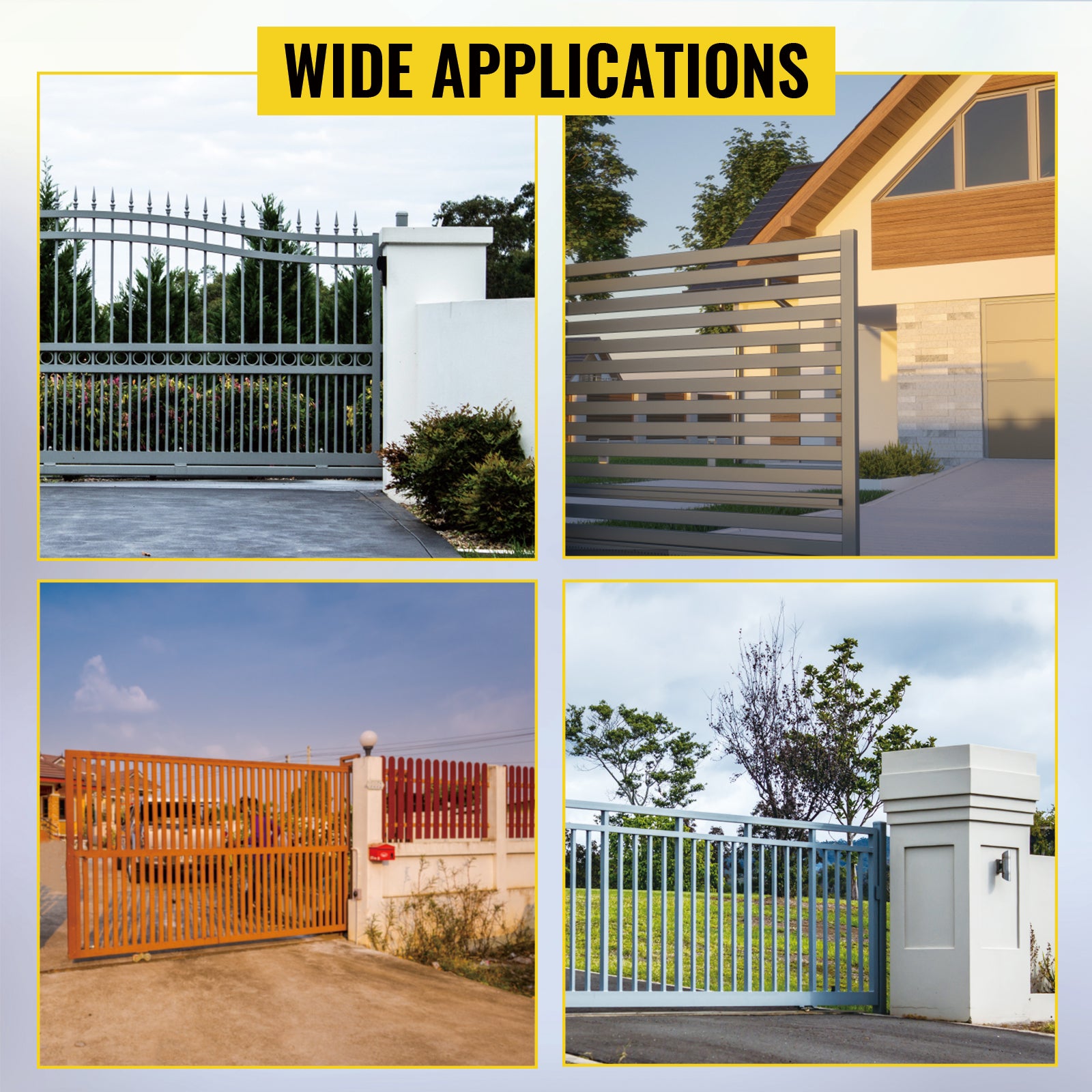 Automatic Sliding Gate Opener 1400LBS with 2 Remote Controls, Gate Operator Hardware Kit for Security, Move Speed 40ft Per Min, Electric Rolling Driveway Slide Gate Motor