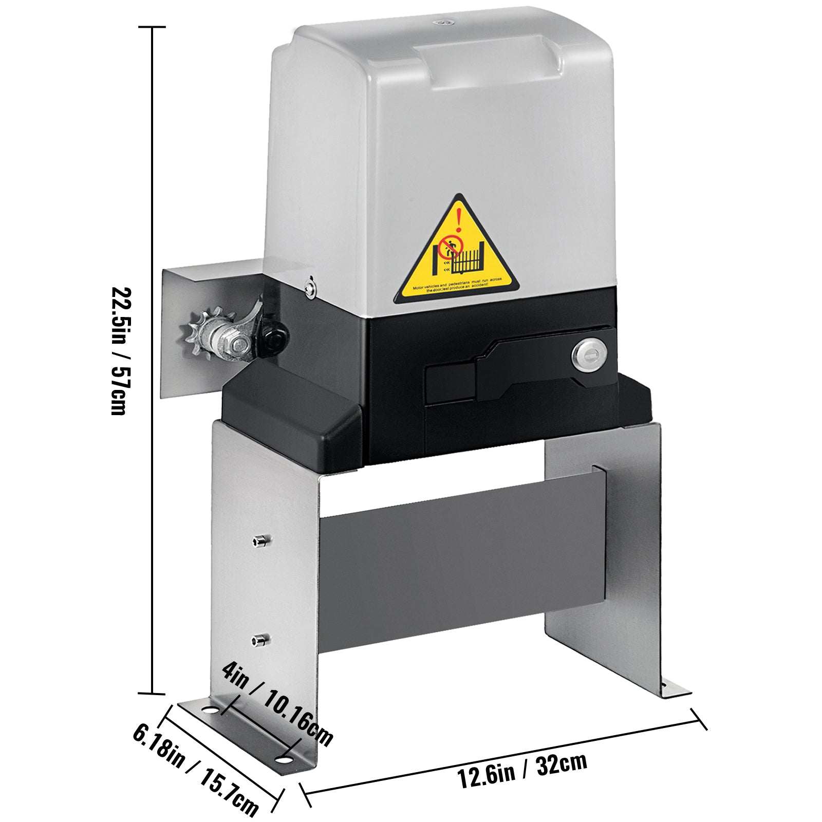 Automatic Sliding Gate Opener 1400LBS with 2 Remote Controls, Gate Operator Hardware Kit for Security, Move Speed 40ft Per Min, Electric Rolling Driveway Slide Gate Motor