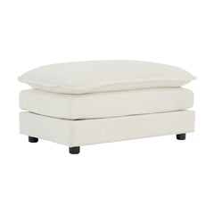Chenille Fabric Ottomans Footrest to Combine with 2 Seater Sofa, 3 Seater Sofa and 4 Seater Sofa, White Chenille
