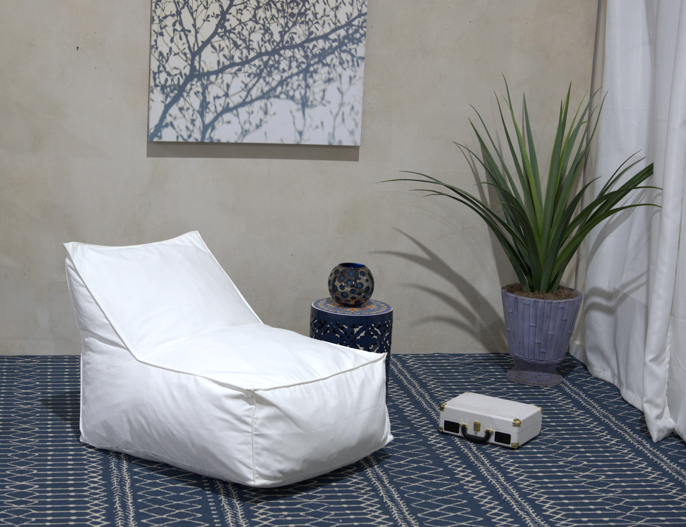 Ettie 3 Ft. Water Resistant Fabric Bean Bag Chair, White