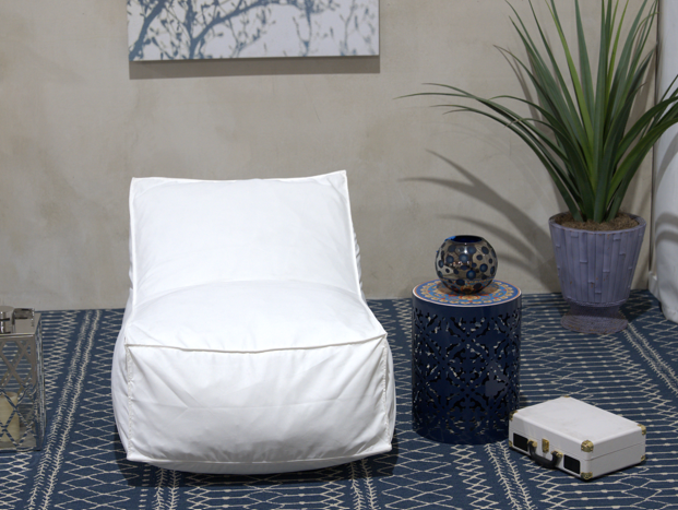 Ettie 3 Ft. Water Resistant Fabric Bean Bag Chair, White