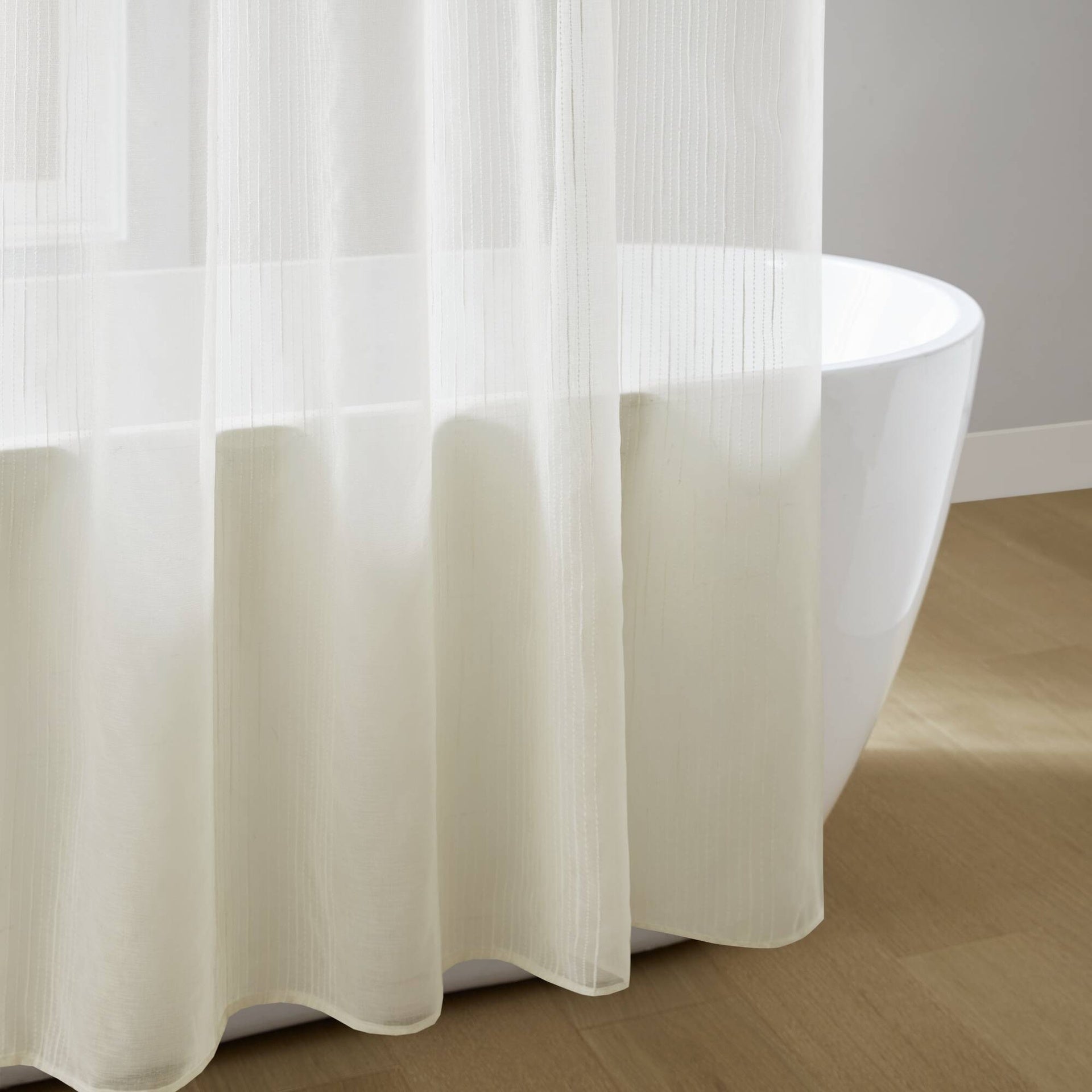 1-Piece 72x72" Sheer Shower Curtain,Ivory