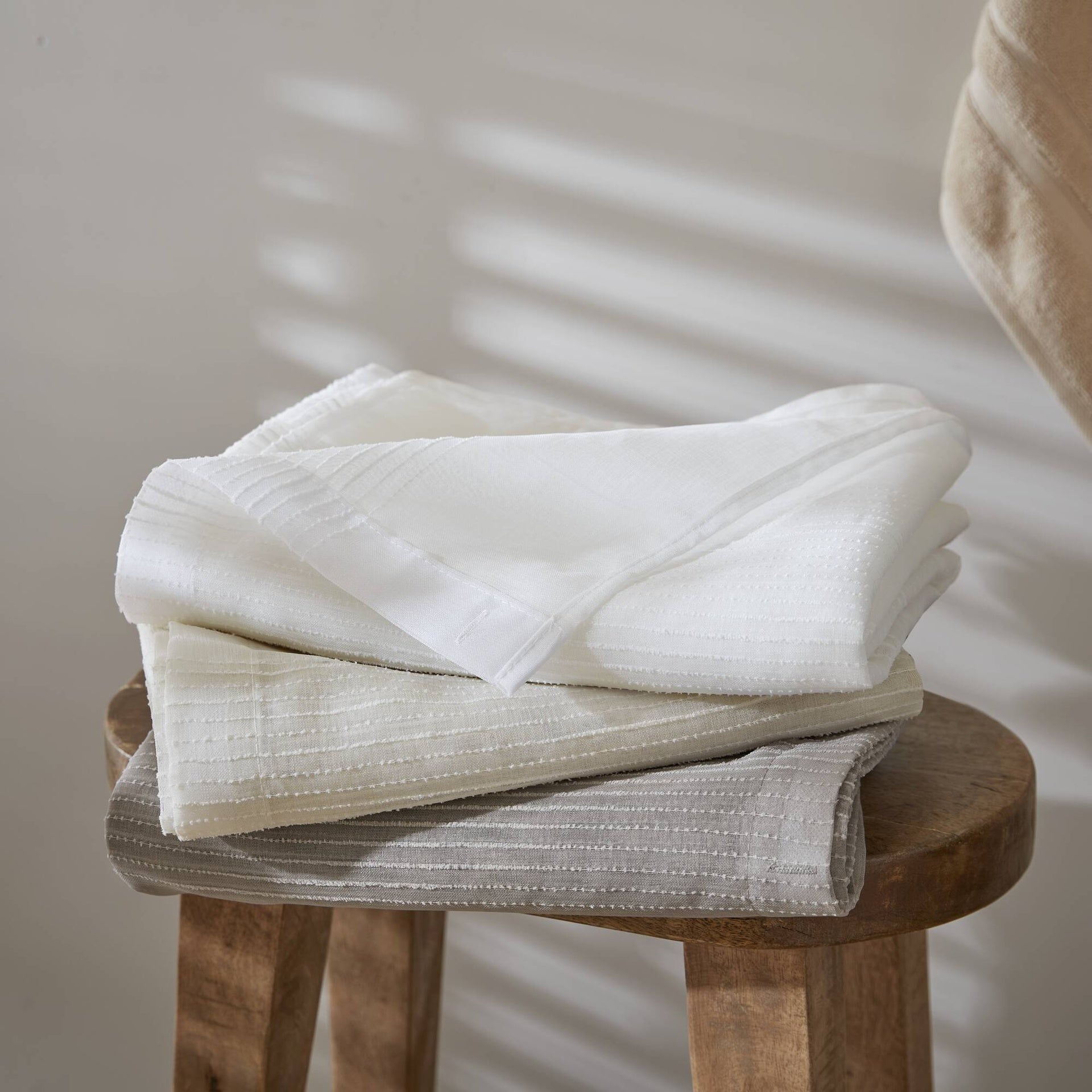 1-Piece 72x72" Sheer Shower Curtain,Ivory