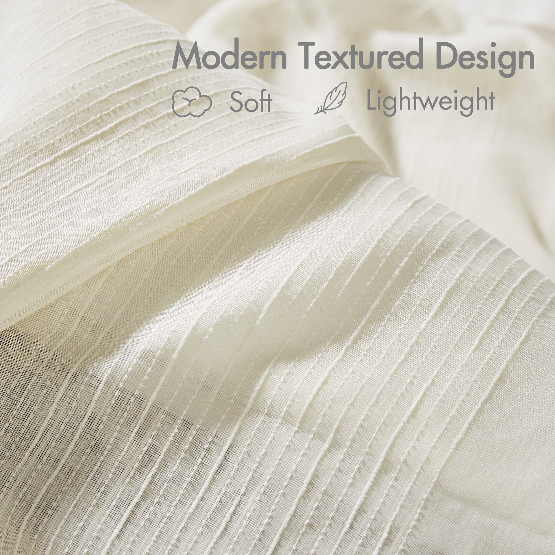 1-Piece 72x72" Sheer Shower Curtain,Ivory